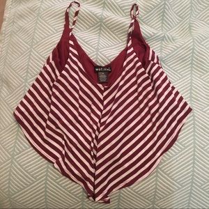Striped cropped blouse